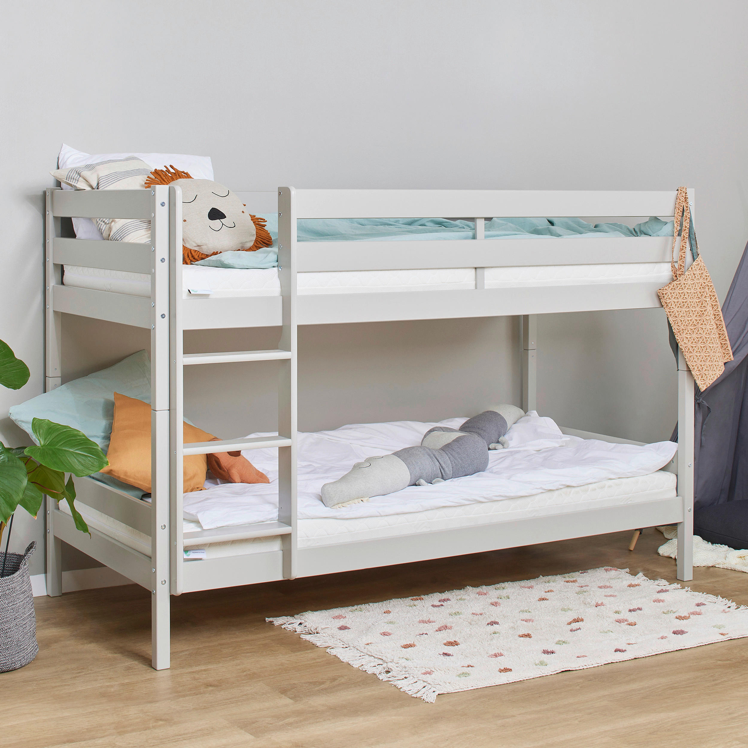 ETAGENBETT - Naturfarben/Grau, MODERN, Holz (90/200cm) - MID.YOU