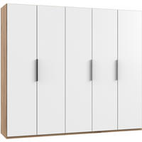 DREHTÜRENSCHRANK in Weiss, Eichefarben  - Chromfarben/Weiss, Modern, Holzwerkstoff (250/216/58cm) - MID.YOU