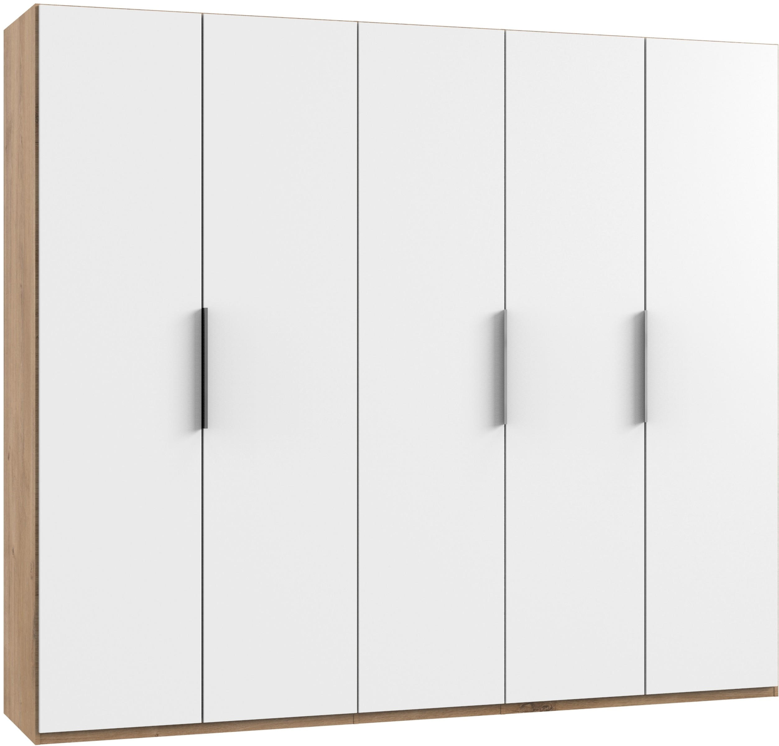 Dulap Cu Uși Rotative, 250/216/58 cm, alb, culoare lemn stejar