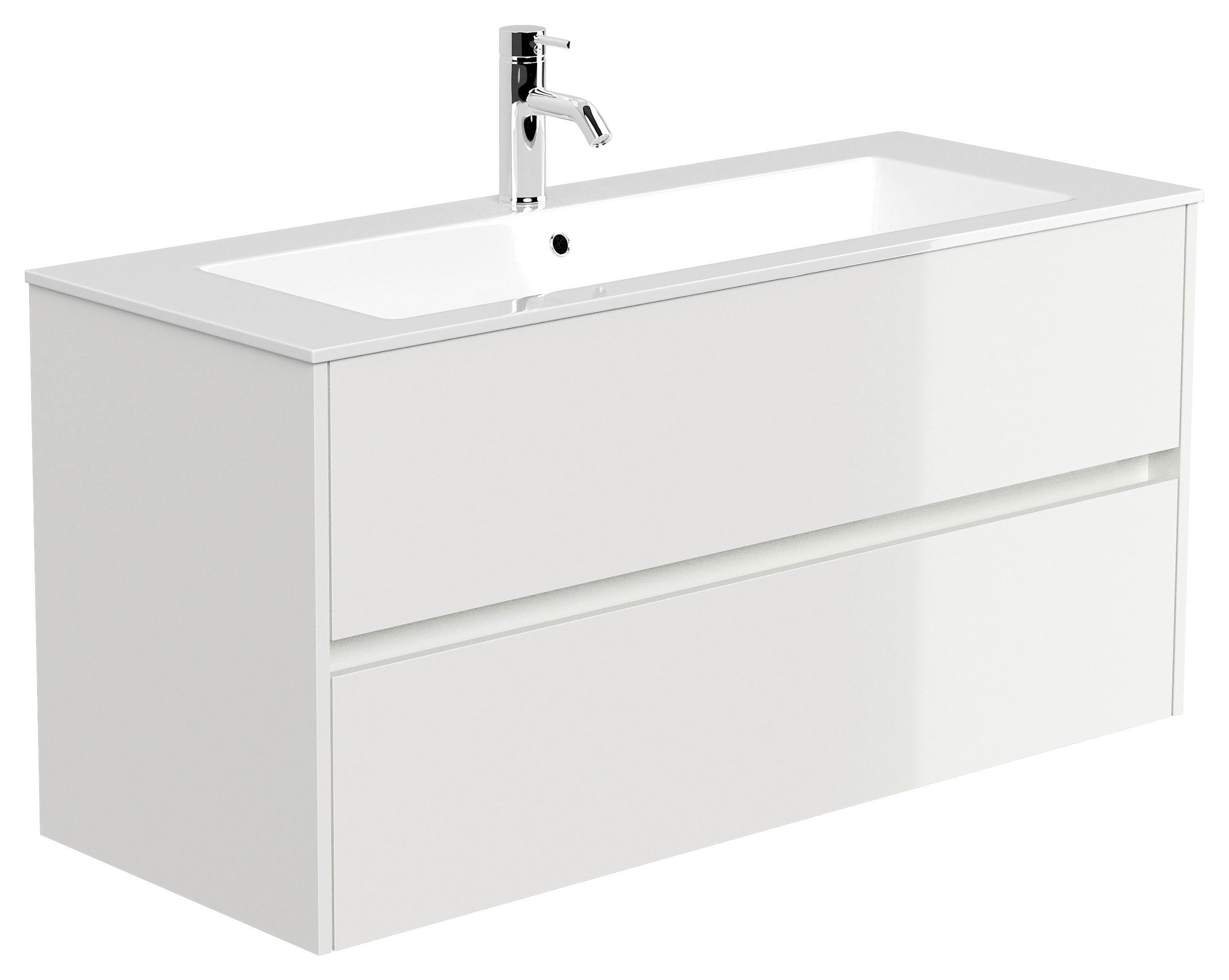 WASCHTISCHKOMBI  - Weiß Hochglanz/Weiß, MODERN, Holzwerkstoff/Stein (120/58,5/46,5cm) - MID.YOU