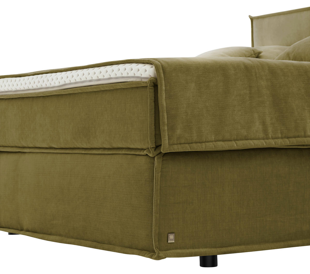BOXSPRINGBETT 180/200 cm,  in Hellgrün, Topper, H2 + H3 = mittel + fest  - Schwarz/Hellgrün, Design, Textil (180/200cm) - Musterring