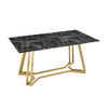 ESSTISCH in Glas 160/90/76 cm  - Goldfarben/Schwarz, MODERN, Glas/Metall (160/90/76cm) - Livetastic