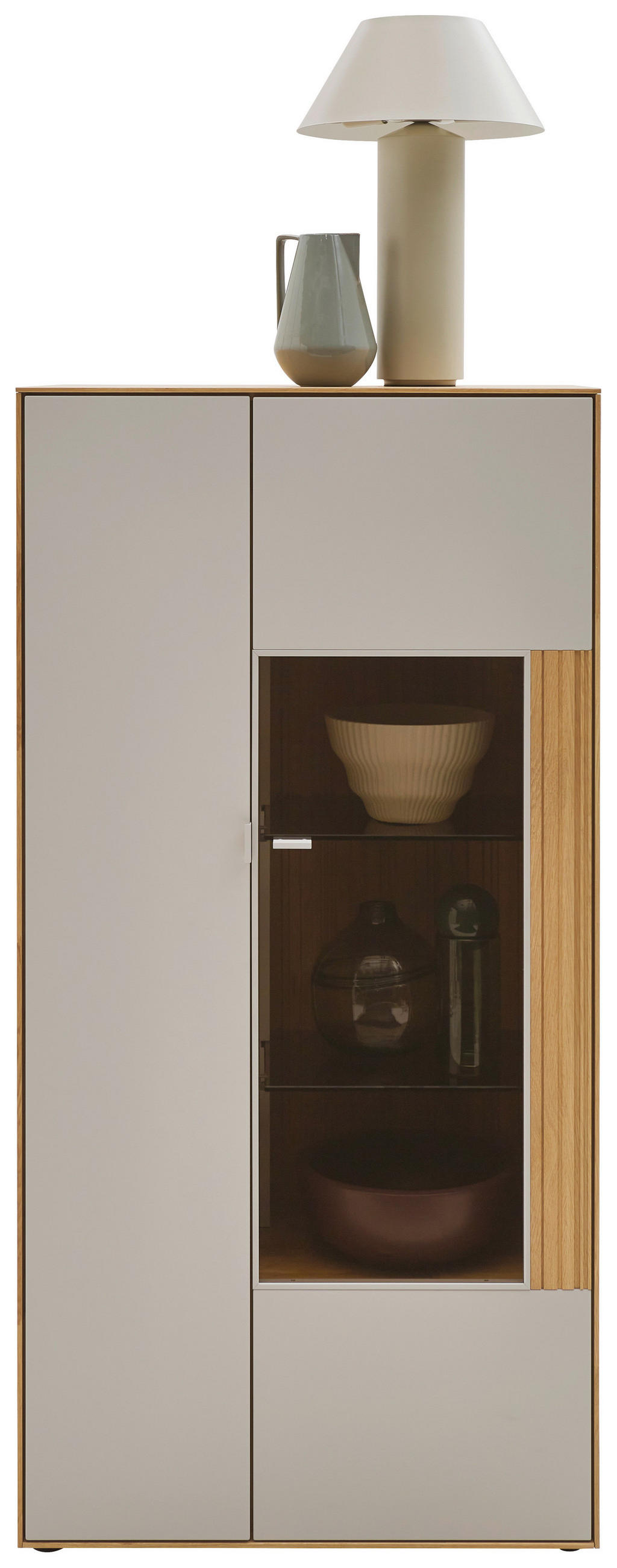 HIGHBOARD 76,9/155,1/37,1 cm Kaschmir, Wildeiche  76,9/155,1/37,1 cm  - Kaschmir/Wildeiche, Design, Glas/Holz (76,9/155,1/37,1cm) - Dieter Knoll
