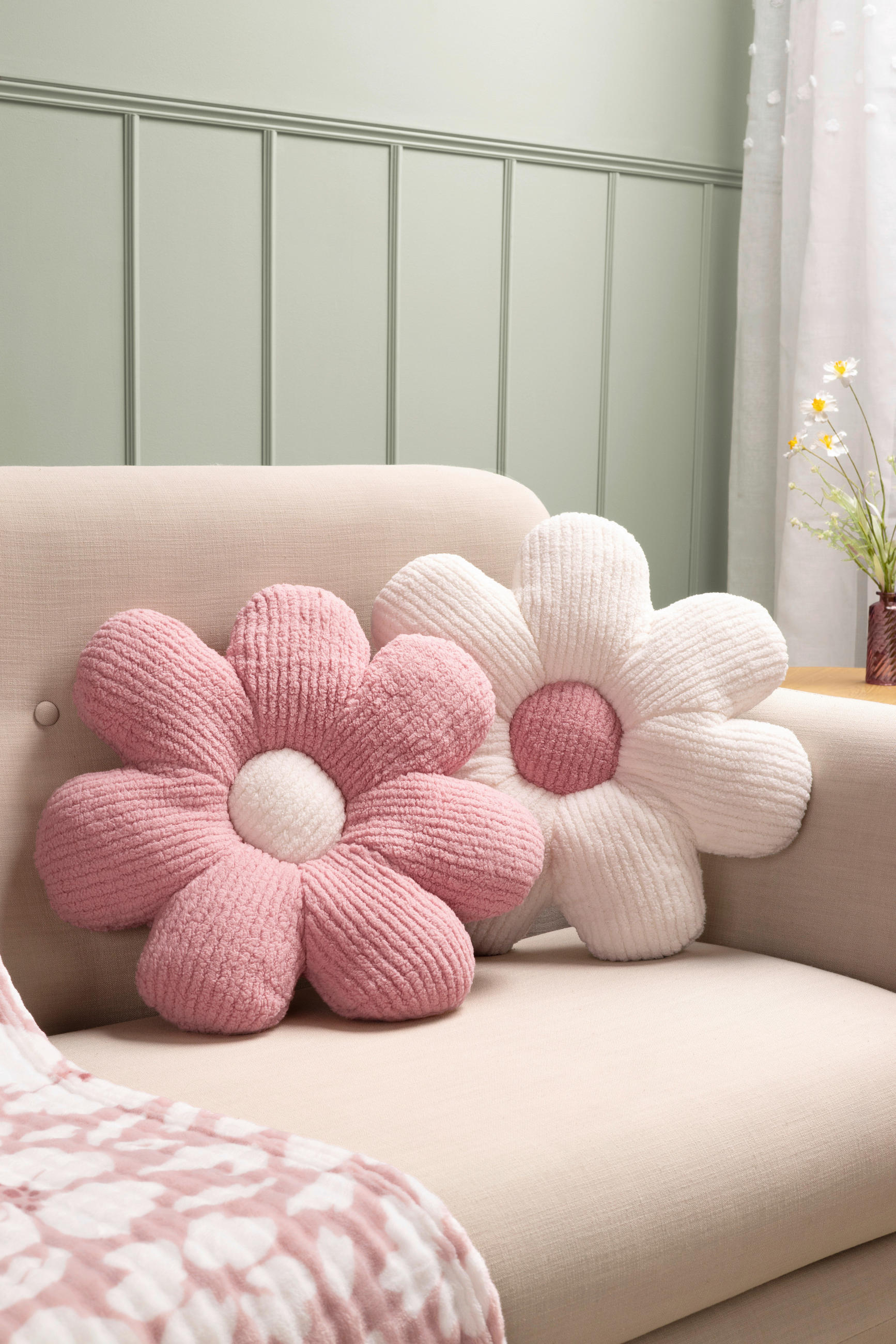 DEKORAČNÍ POLŠTÁŘ 40 cm - bílá/růžová, Design, textil (40cm) - Esposa