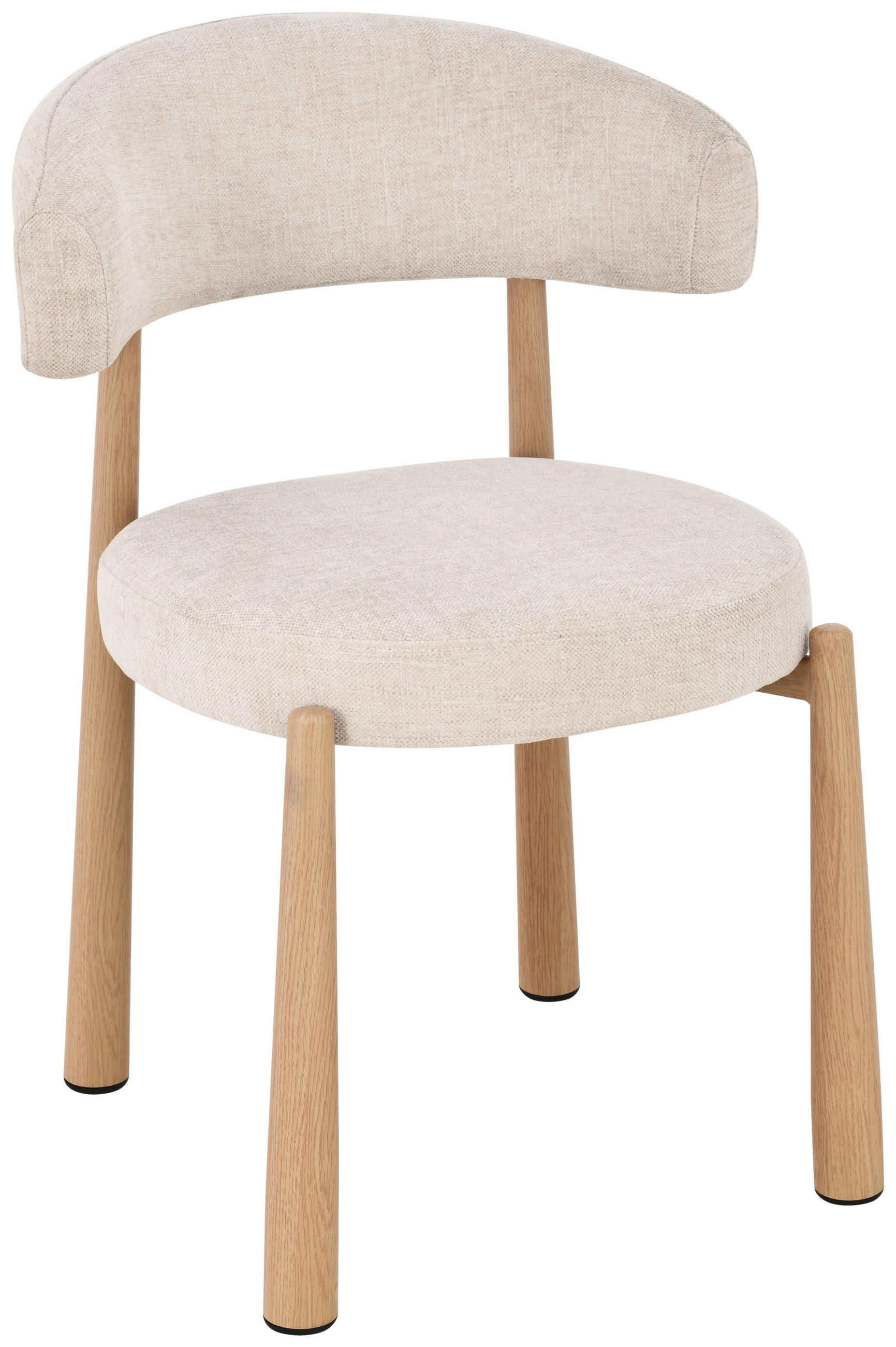STUHL   Leinenoptik  Beige  - Eichefarben/Beige, MODERN, Holz/Textil (47/81/50cm) - Livetastic