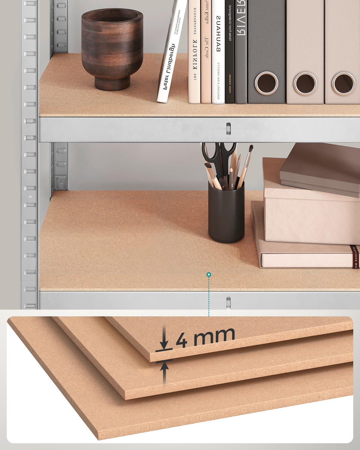 REGÁL NA ŤAŽKÉ BREMENÁ - svetlohnedá/strieborná, Trend, kov/kompozitné drevo (75/150/30cm) - Boxxx