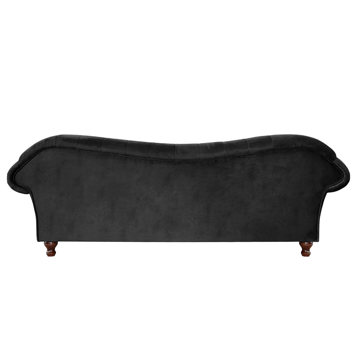 3-SITZER-SOFA SHEFFIELD Mikrofaser Schwarz  - Schwarz/Braun, Design, Holz/Textil (230/92/90cm) - P & B