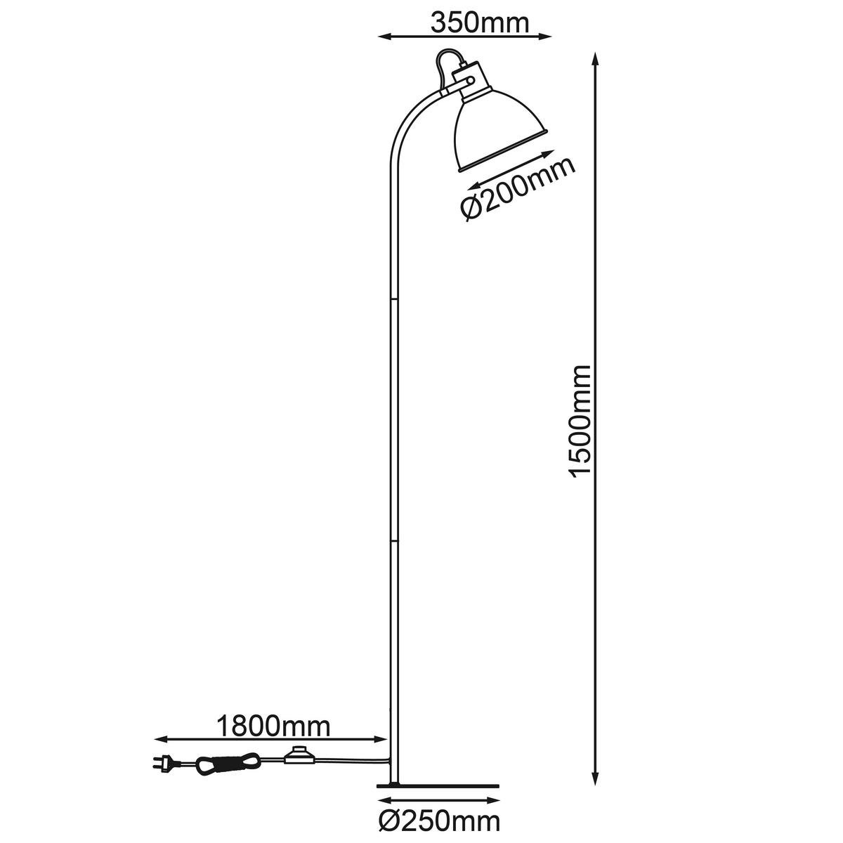 STOJEČA SVETILKA  Erena             - pink, Basics, kovina/les (150/35/25cm)