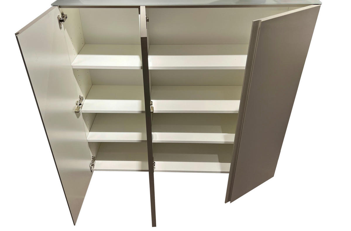 SCHUHSCHRANK Taupe  - Taupe, Design, Glas/Holzwerkstoff (120/110/33cm) - Moderano
