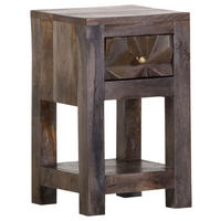NACHTSCHRANK 30/50/33 cm Mangoholz massiv  - Goldfarben/Grau, ROMANTIK / LANDHAUS, Holz/Metall (30/50/33cm) - Landscape