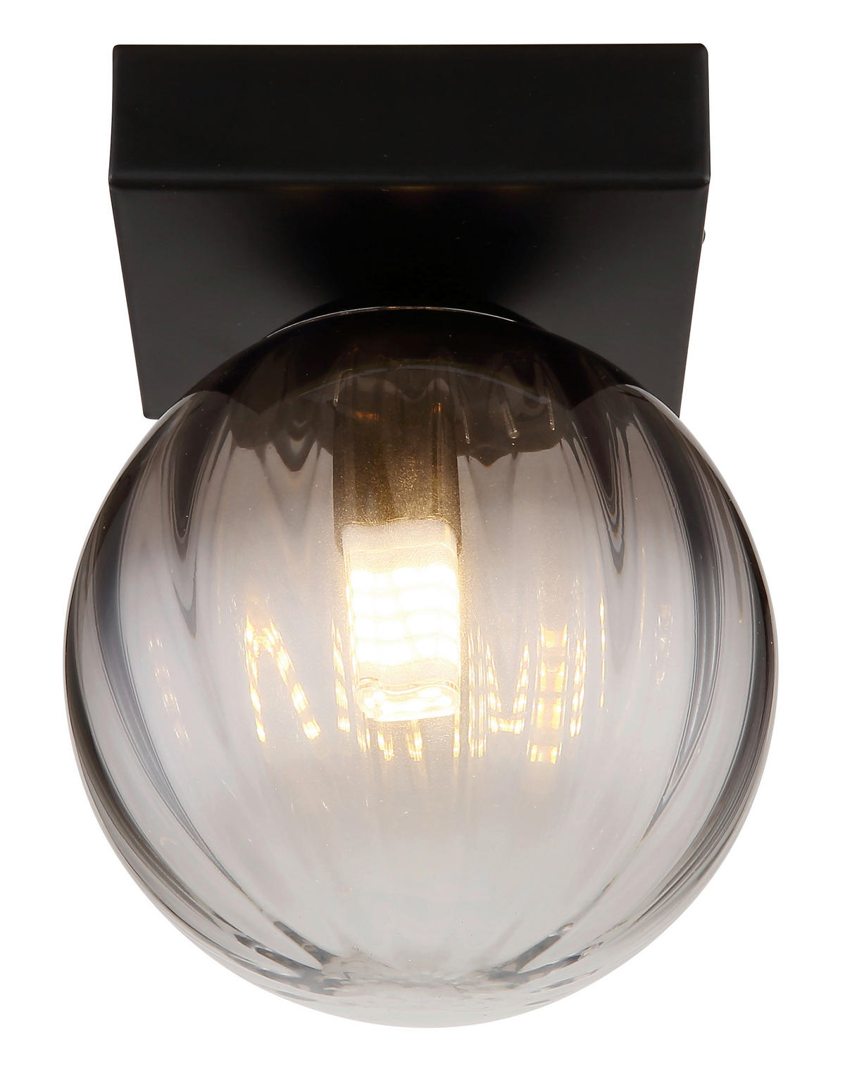 STENSKA SVETILKA   ///230 V/G9 - črna/prozorno, Design, kovina/steklo (12/15cm) - Globo