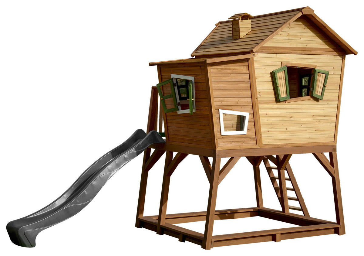 SPIELTURM 432/288/193 cm  - Braun/Grau, KONVENTIONELL, Holz (432/288/193cm) - Ambia Garden