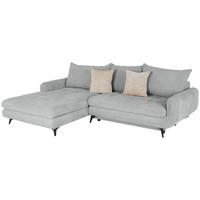 ECKSOFA WAVE Silberfarben Struktur  - Beige/Silberfarben, MODERN, Textil/Metall (189/266cm) - MID.YOU