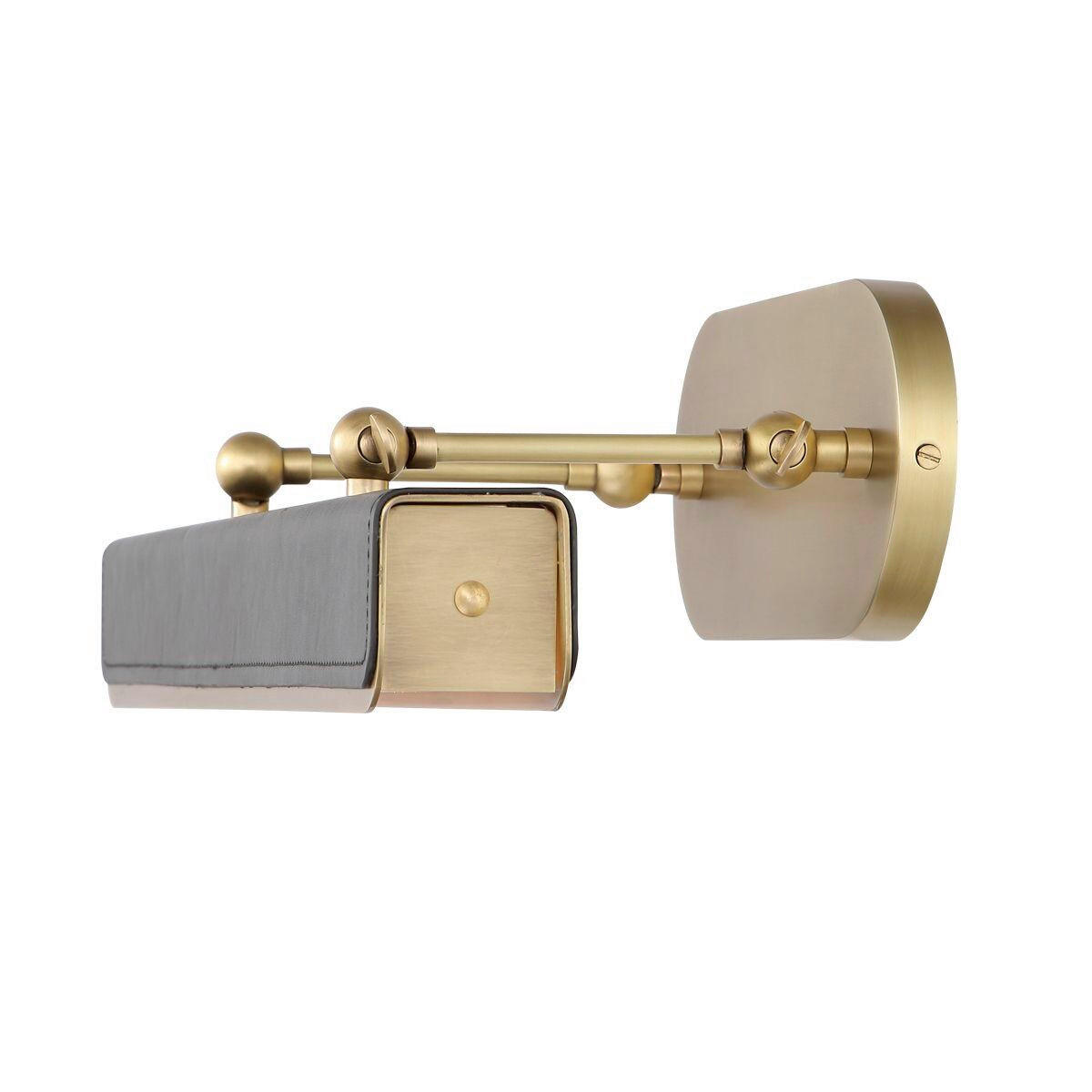 LED-WANDLEUCHTE Alora   - Messingfarben, KONVENTIONELL, Leder/Kunststoff (19,7/50,2/24,8cm) - Elstead Lighting