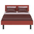 BETT 140/200 cm  in Rot, Koralle  - Koralle/Rot, Design, Metall (140/200cm) - Xora
