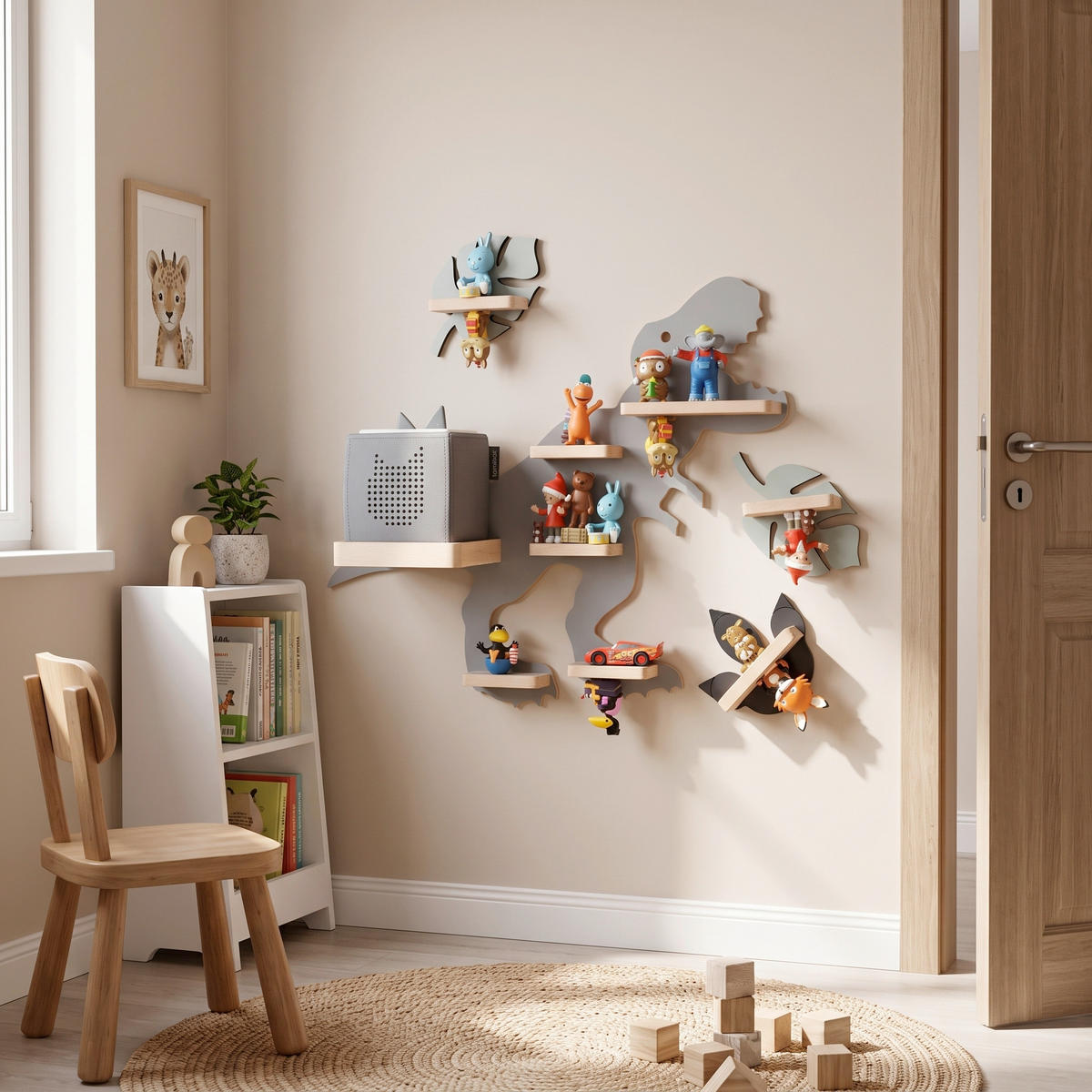 KINDERREGAL  - Grau, Modern, Holzwerkstoff (52/44/19cm) - Livetastic