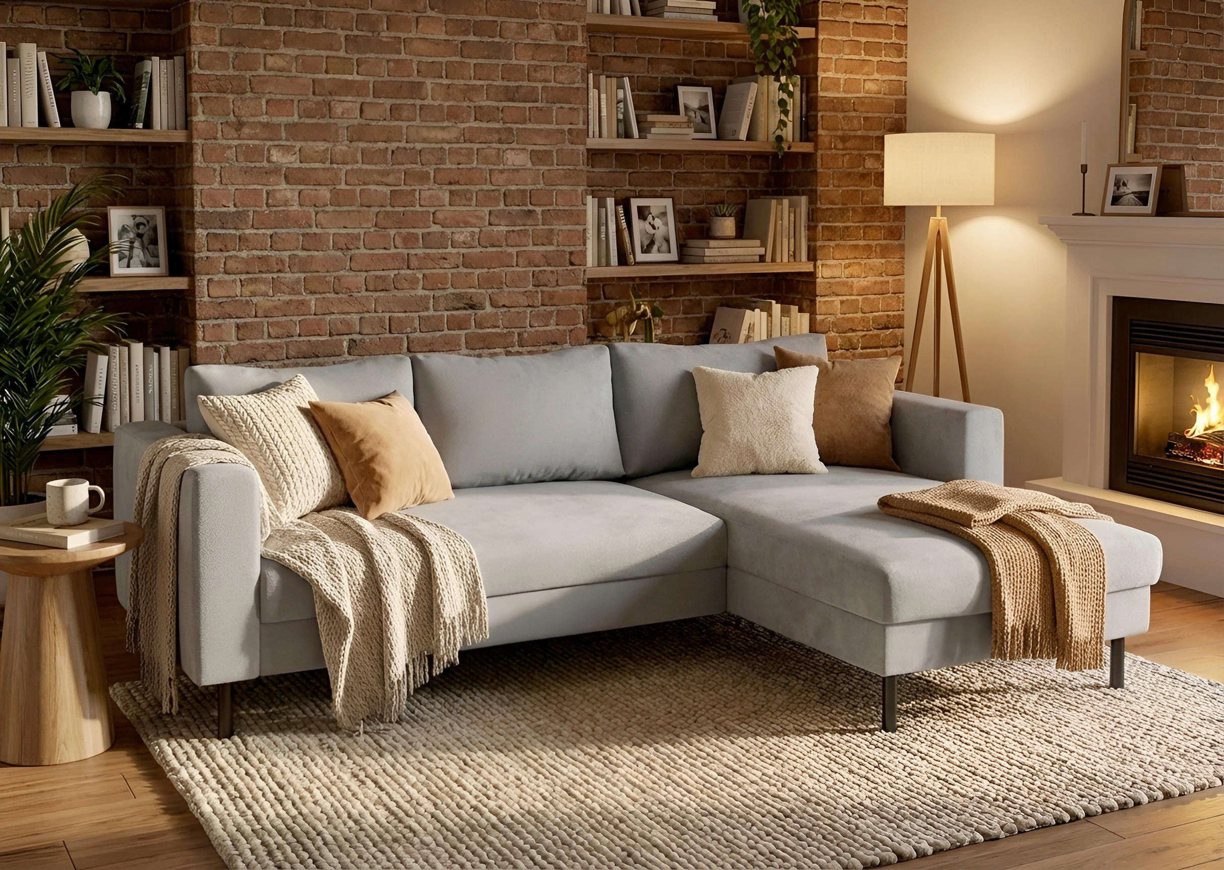 Trendmanufaktur Eckschlafsofa Schlamm 232x161 cm