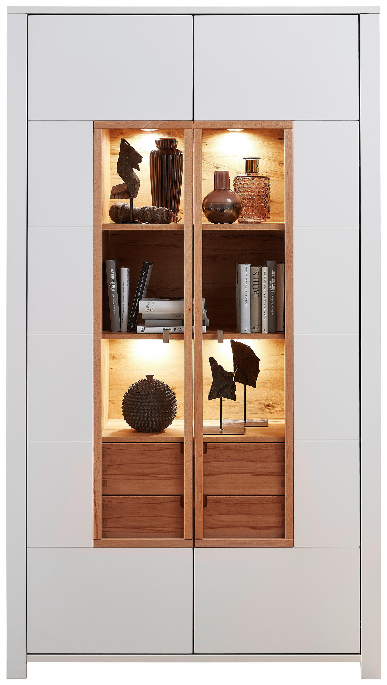 Landscape VITRÍNA, buk, biela, farba buka, 112/202/41 cm