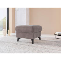 HOCKER GLENDALE E Flachgewebe Taupe  - Taupe/Schwarz, KONVENTIONELL, Textil/Metall (58/48/58cm) - Sit & More