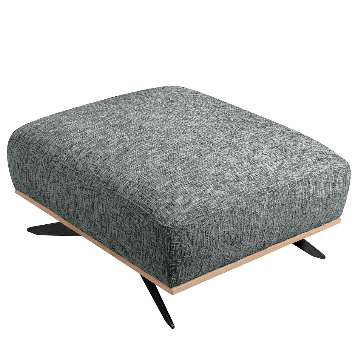 HOCKER PORTLAND Struktur Anthrazit  - Anthrazit/Schwarz, Design, Holz/Textil (95/46/80cm) - Livetastic