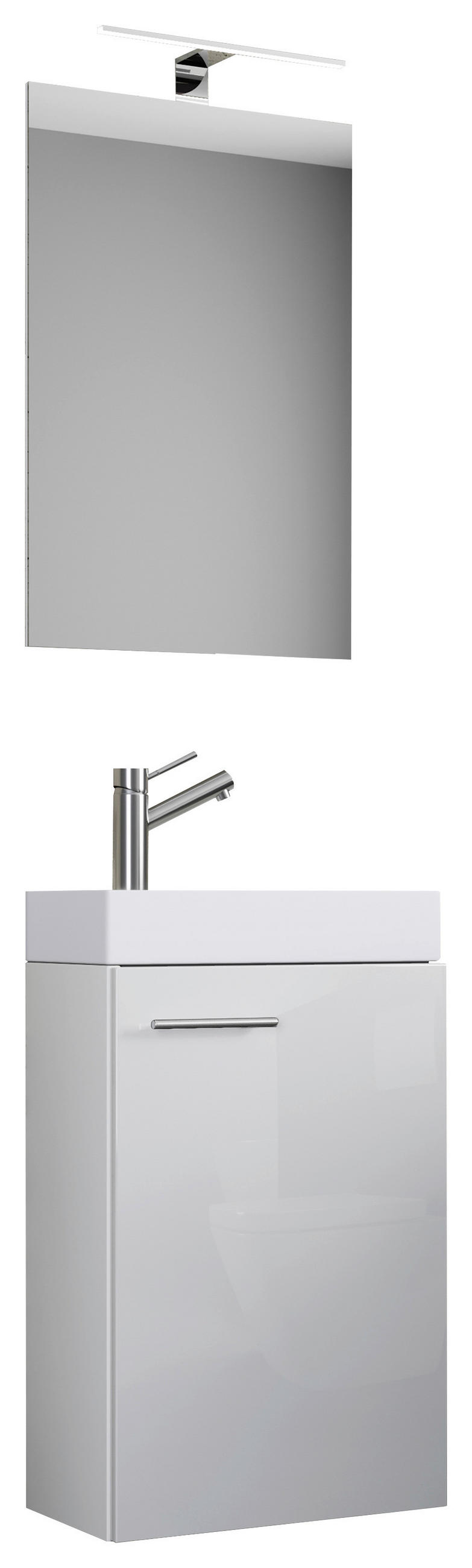 Gästebad 4-tlg. Inkl. Led Slito Hängend Weiß