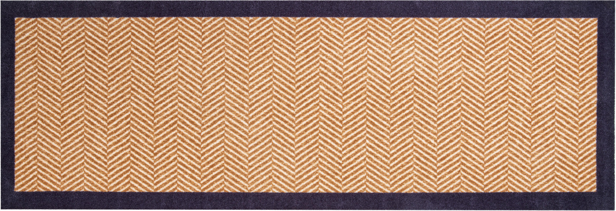 LÄUFER 60/180 cm Herringbone Schwarz, Beige  - Beige/Schwarz, Design, Kunststoff/Textil (60/180cm) - Grund