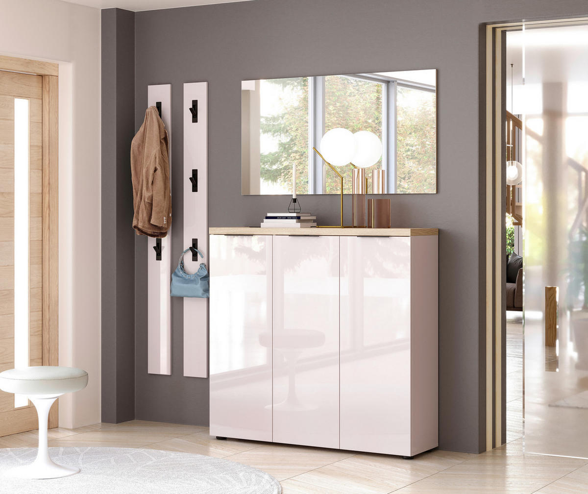 SCHUHSCHRANK Eichefarben, Kaschmir  - Kaschmir/Eichefarben, Design, Holzwerkstoff/Kunststoff (120/115/34cm) - Xora