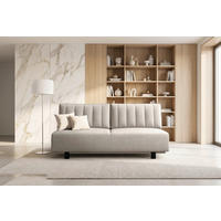 SCHLAFSOFA OLIVIO Velours Greige  inkl. Bettkasten, Schlaffunktion  - Greige/Schwarz, Basics, Holz/Textil (200/90/95cm) - Livetastic