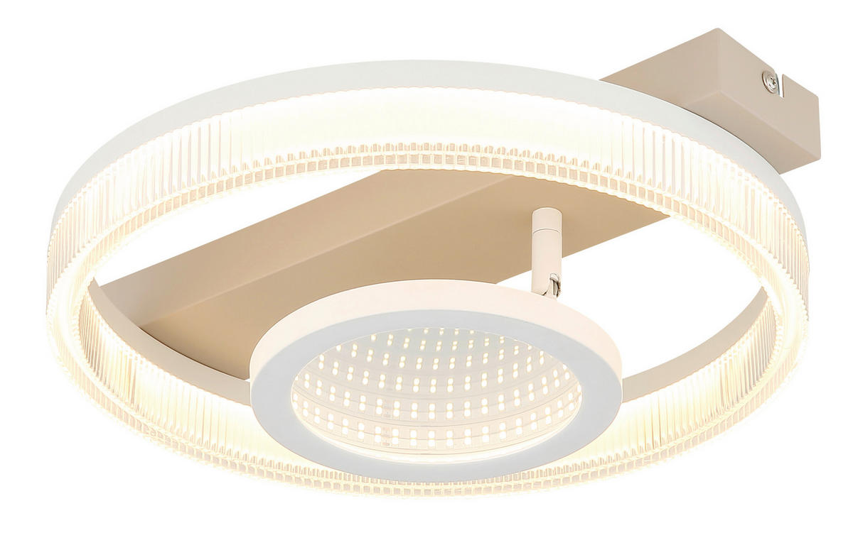 LED-DECKENLEUCHTE 36/33/10 cm   - Sandfarben/Transparent, Design, Kunststoff/Metall (36/33/10cm) - Globo