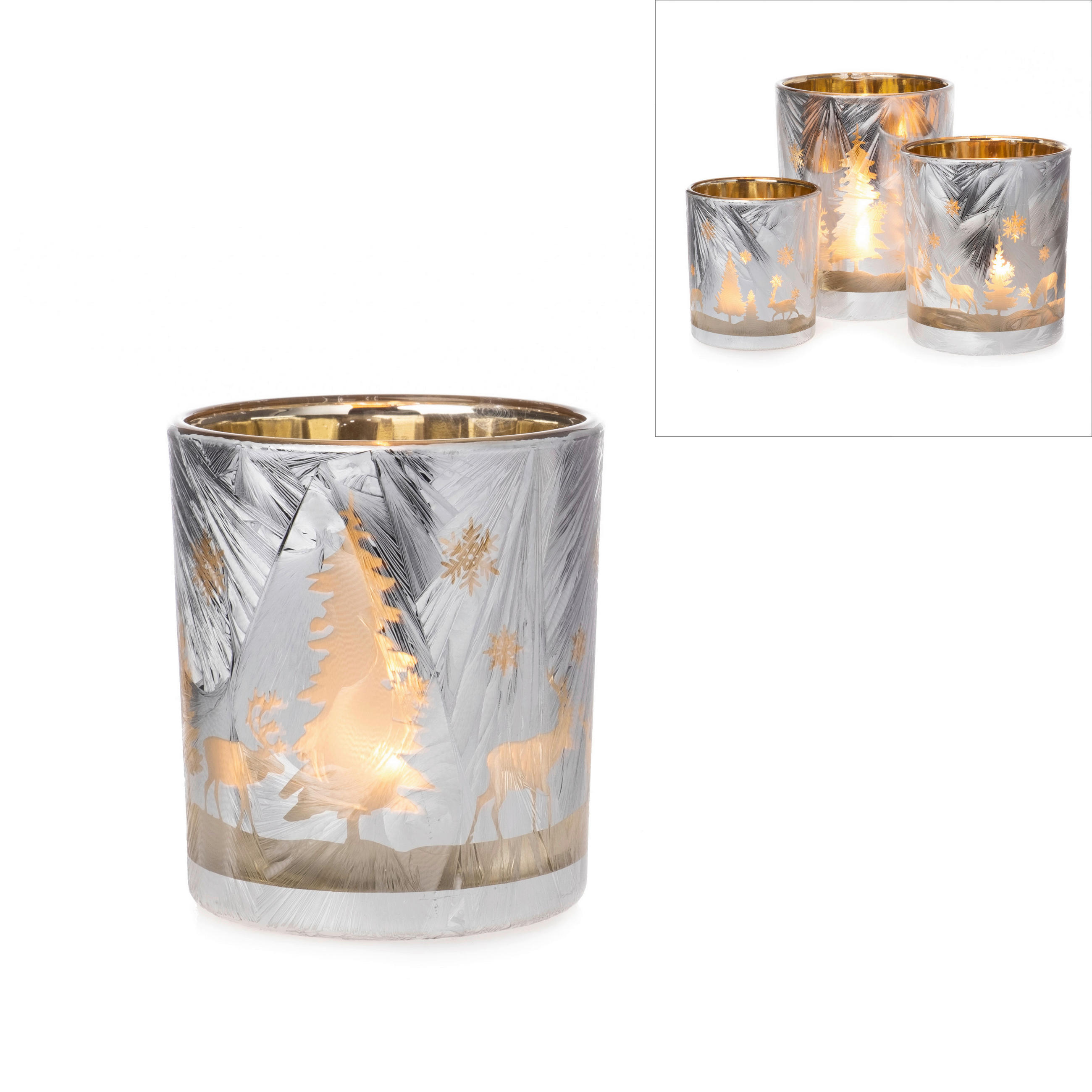 WINDLICHT - Silberfarben, LIFESTYLE, Glas (8/7,3cm) - X-Mas
