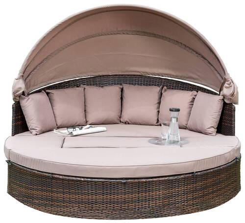 GARTENMUSCHEL 180/88/183 cm  - Taupe/Braun, KONVENTIONELL, Kunststoff/Textil (180/88/183cm) - Gardenson