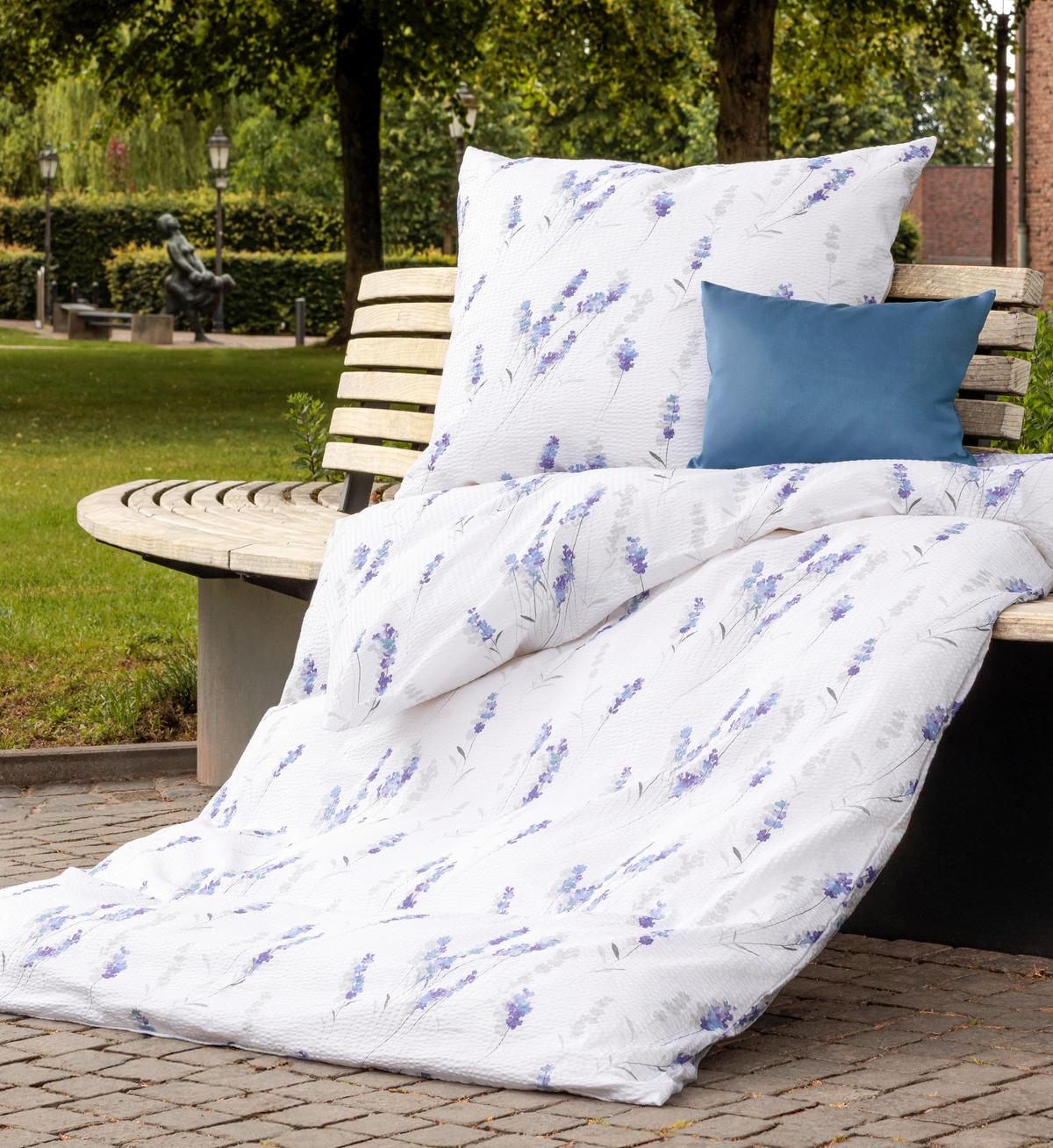 POSTELJNINA 135/200 cm mečkanka lila  - lila, Konvencionalno, tekstil (135/200cm) - Janine