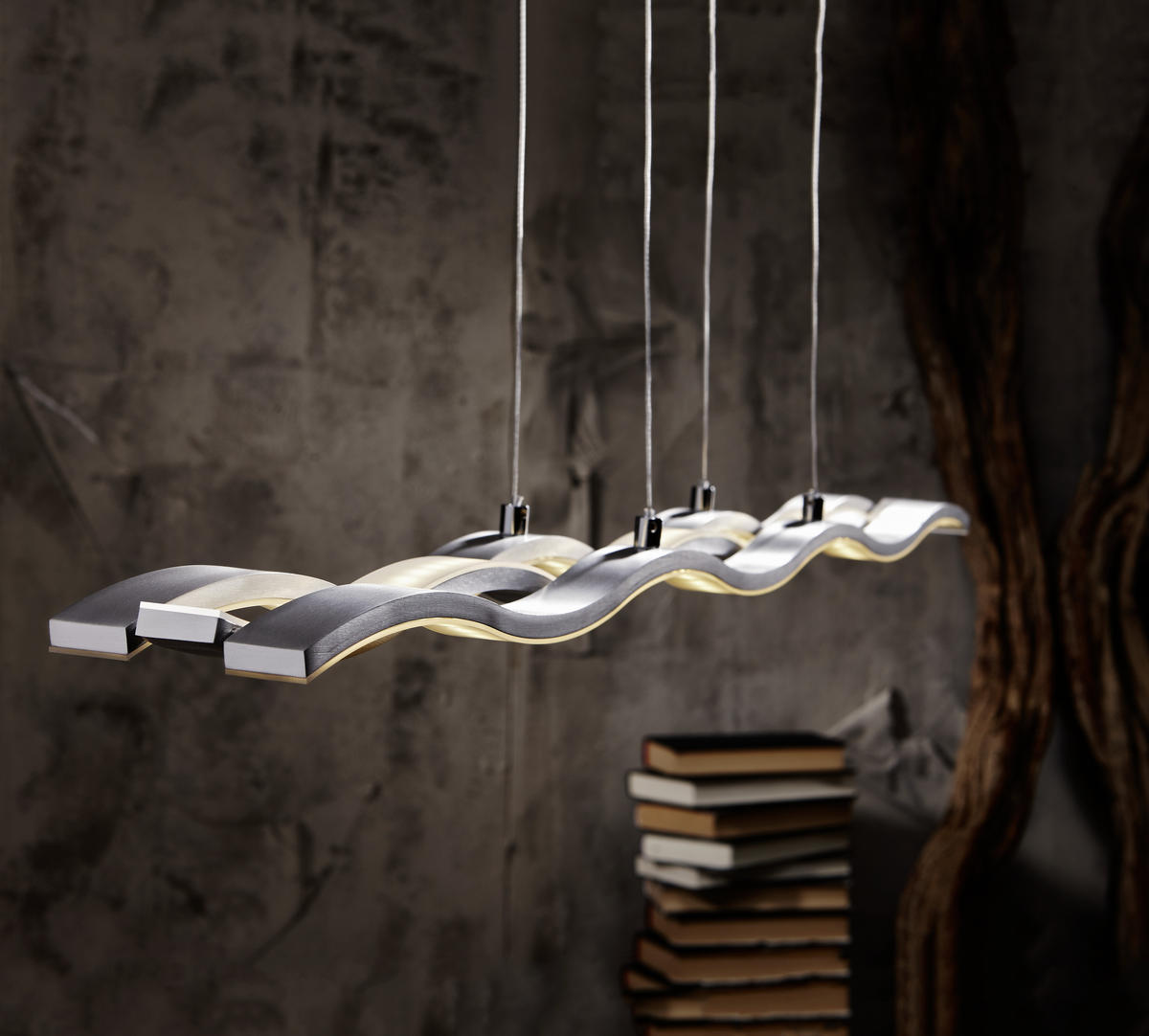 LED-HÄNGELEUCHTE 105/14/150 cm  - Weiß, Design, Kunststoff/Metall (105/14/150cm) - Hell