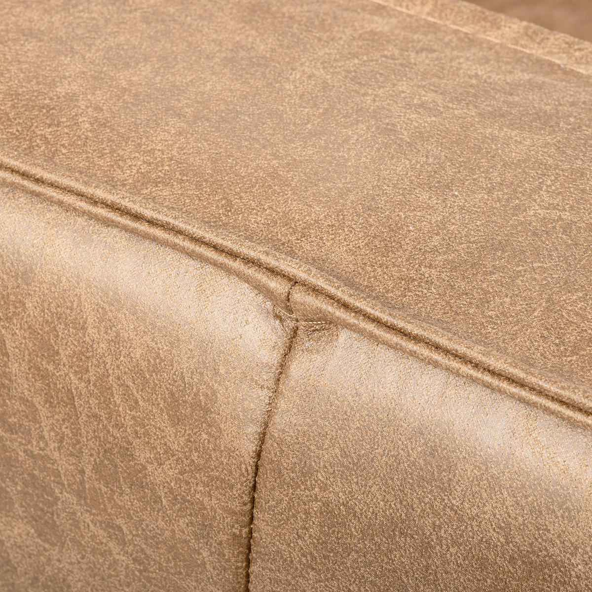 ECKSOFA Sandfarben Echtleder Lederlook Bettkasten, Schlaffunktion, Rücken echt  - Sandfarben/Schwarz, Design, Leder/Textil (166/238cm) - Livetastic