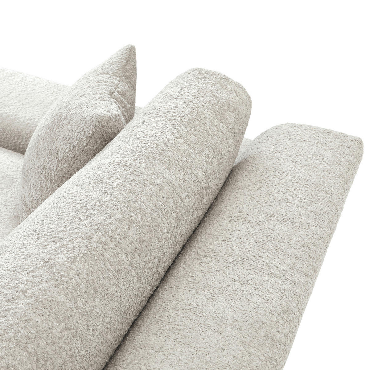 BIGSOFA Struktur, Bouclé Beige  - Greige/Beige, MODERN, Kunststoff/Textil (240/76/125cm) - Landscape