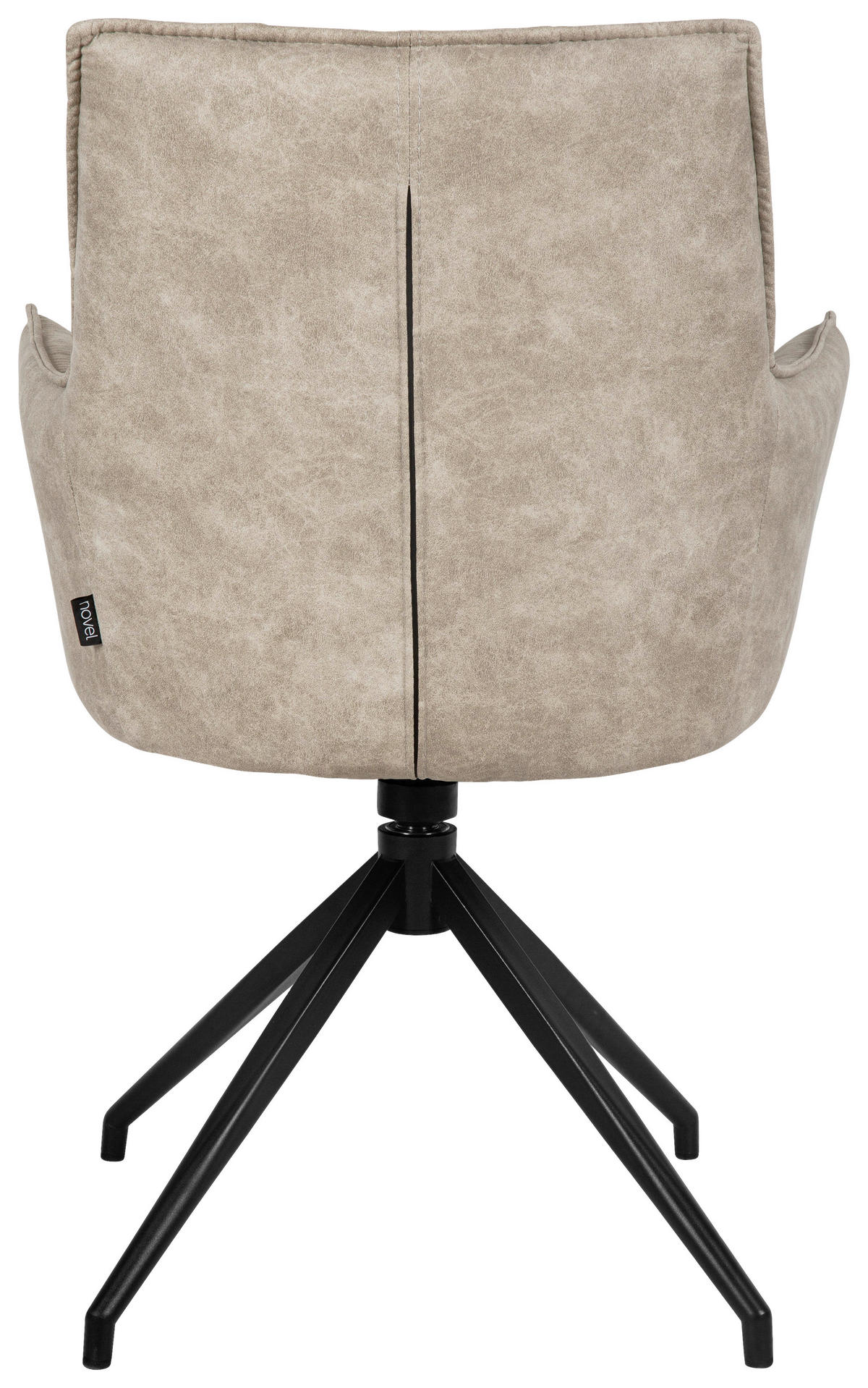 ARMLEHNSTUHL  Wippfunktion, Sitzfläche 360° drehbar, automatische Rückholfunktion Mikrofaser  Schwarz, Taupe  - Taupe/Schwarz, Design, Textil/Metall (59/88,5/62cm) - Novel