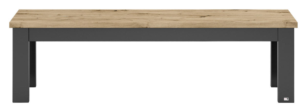 SITZBANK 160/45/43 cm Graphitfarben, Eiche Artisan  - Graphitfarben/Eiche Artisan, Design (160/45/43cm) - SetOne by Musterring