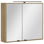 SPIEGELSCHRANK 80/70/20 cm  - Eichefarben/Silberfarben, KONVENTIONELL, Glas/Holz (80/70/20cm) - Linea Natura