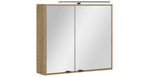 SPIEGELSCHRANK 80/70/20 cm  - Eichefarben/Silberfarben, KONVENTIONELL, Glas/Holz (80/70/20cm) - Linea Natura