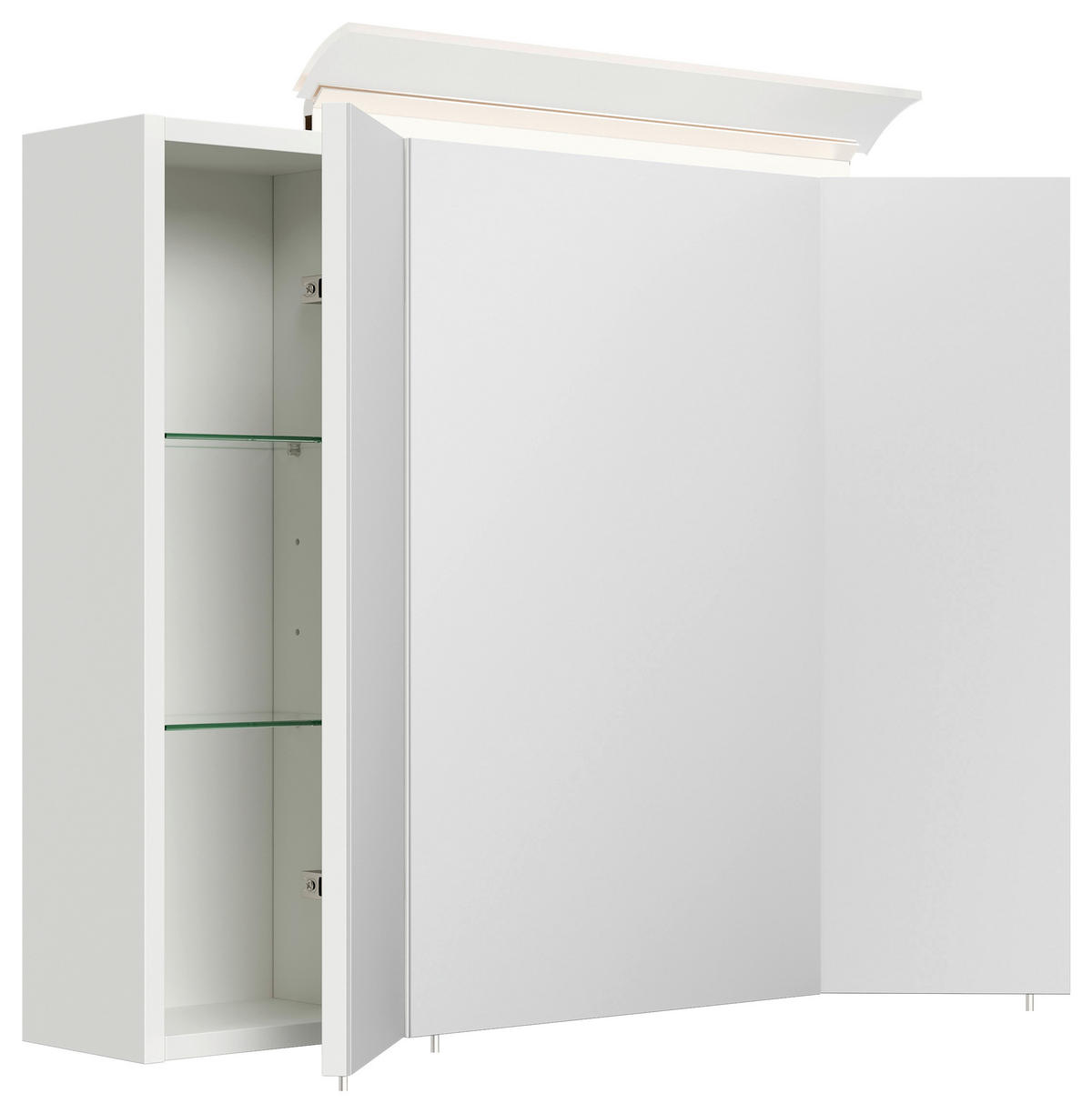 SPIEGELSCHRANK 80/62/17 cm  - Weiß Hochglanz, MODERN, Glas/Holzwerkstoff (80/62/17cm) - MID.YOU