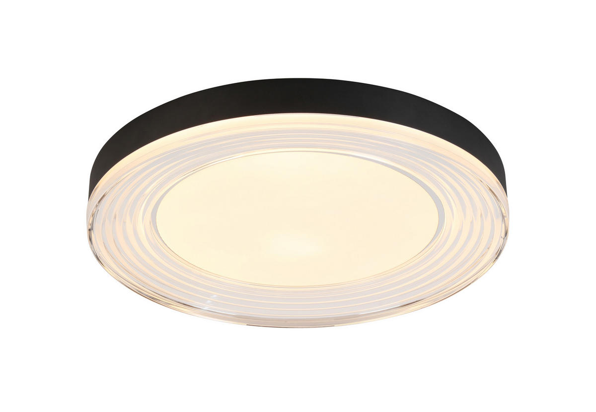 PLAFONIERĂ CU LED - alb/culoare crom, Basics, plastic/metal (48/6,5cm) - Novel