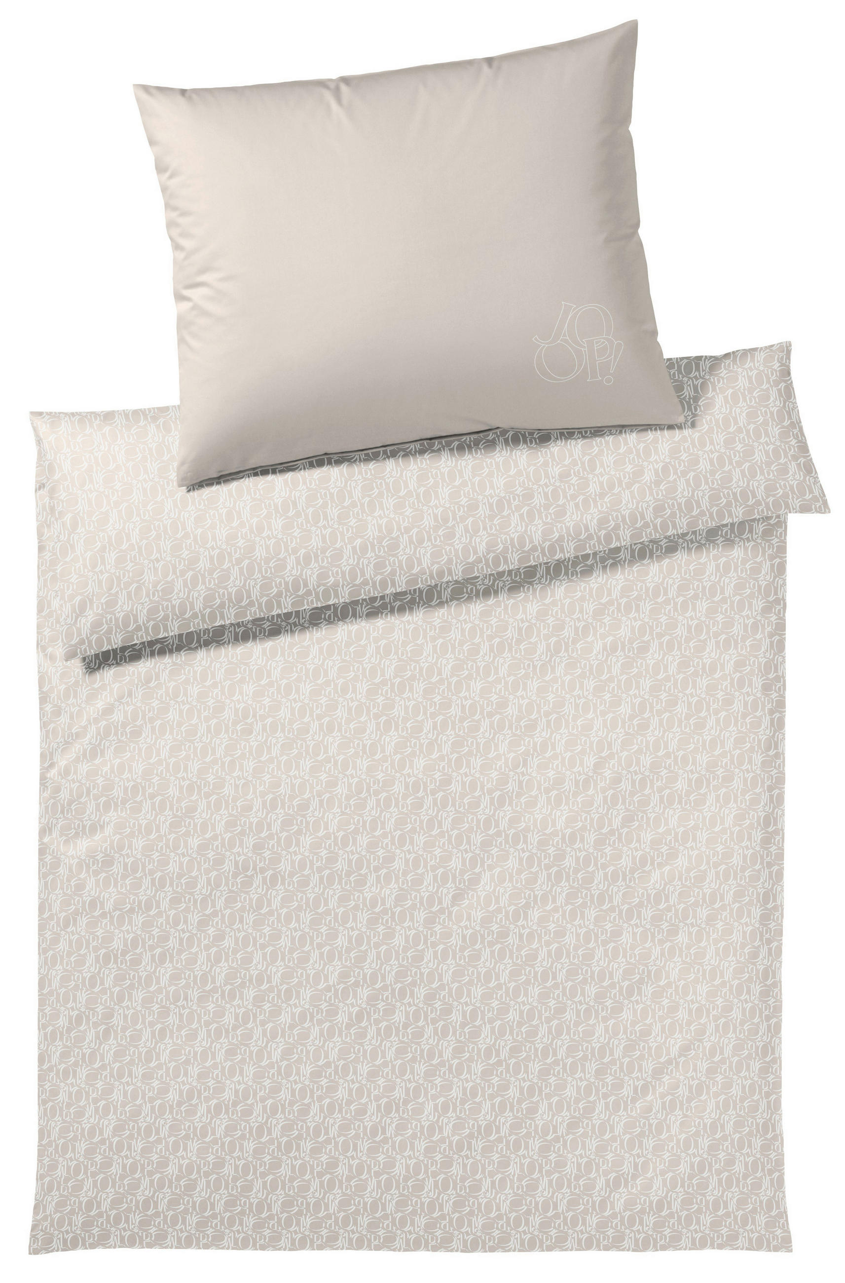 BETTWÄSCHESET Makosatin 160/210 cm  100 cm/65 cm  - Sandfarben, Design, Naturmaterialien/Textil (160/210cm) - Joop!