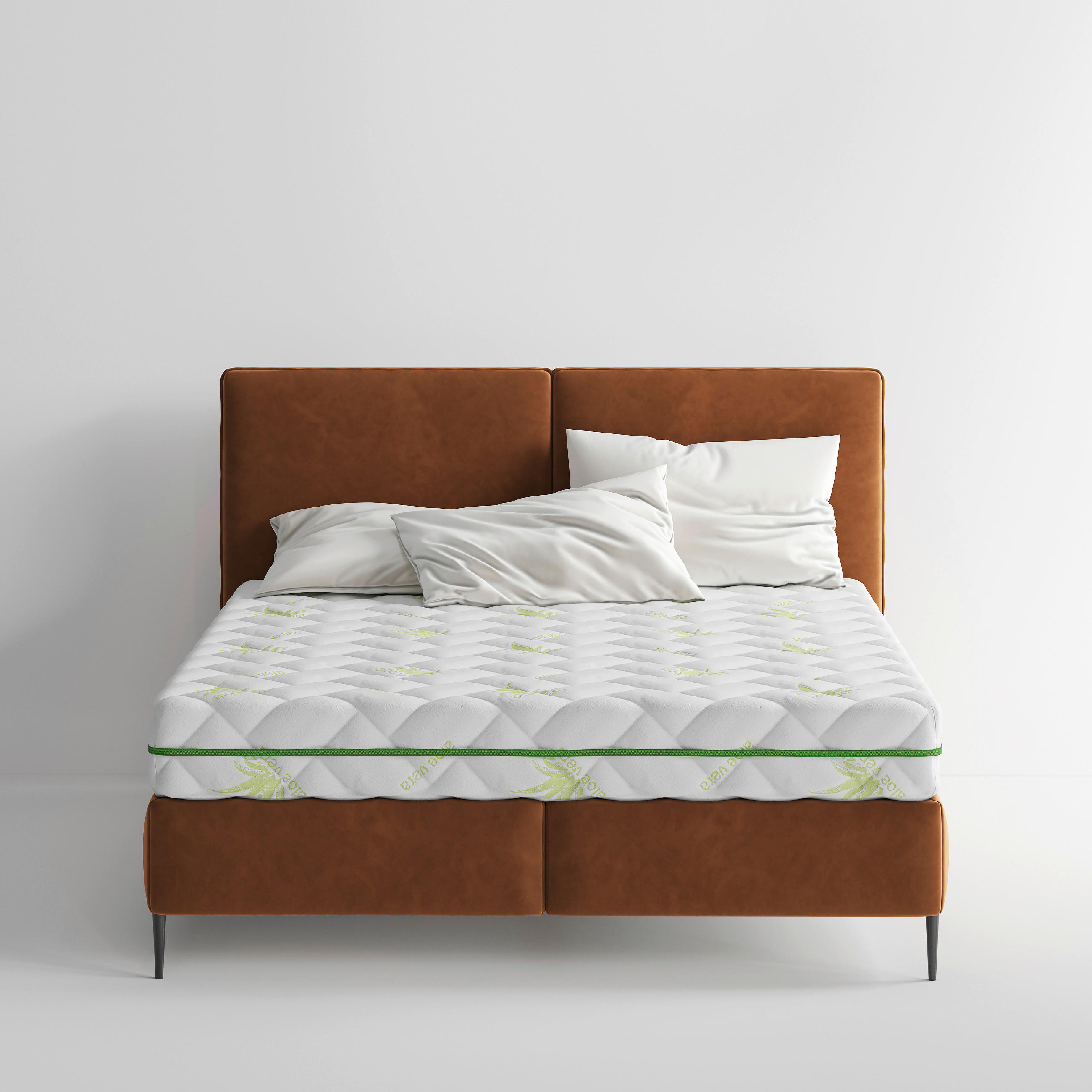 TAŠTIČKOVÁ MATRACE, 90/200 cm - bílá/zelená, Basics, textil (90/200cm) - P & B