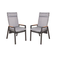 GARTENSESSEL-SET in Holz, Metall, Kunststoff, Textil Anthrazit, Braun, Grau, Schwarz  - Anthrazit/Schwarz, MODERN, Holz/Kunststoff (56,5/110/65cm) - Gardenson