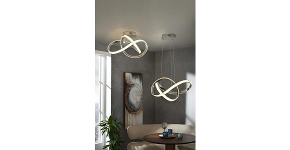 LED-DECKENLEUCHTE - Chromfarben, Design, Kunststoff/Metall (59/29/59cm) - Ambiente
