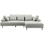 ECKSOFA in Mikrofaser Hellgrau  282/171 cm  - Hellgrau/Schwarz, Design, Textil/Metall (282/171cm) - Hom`in