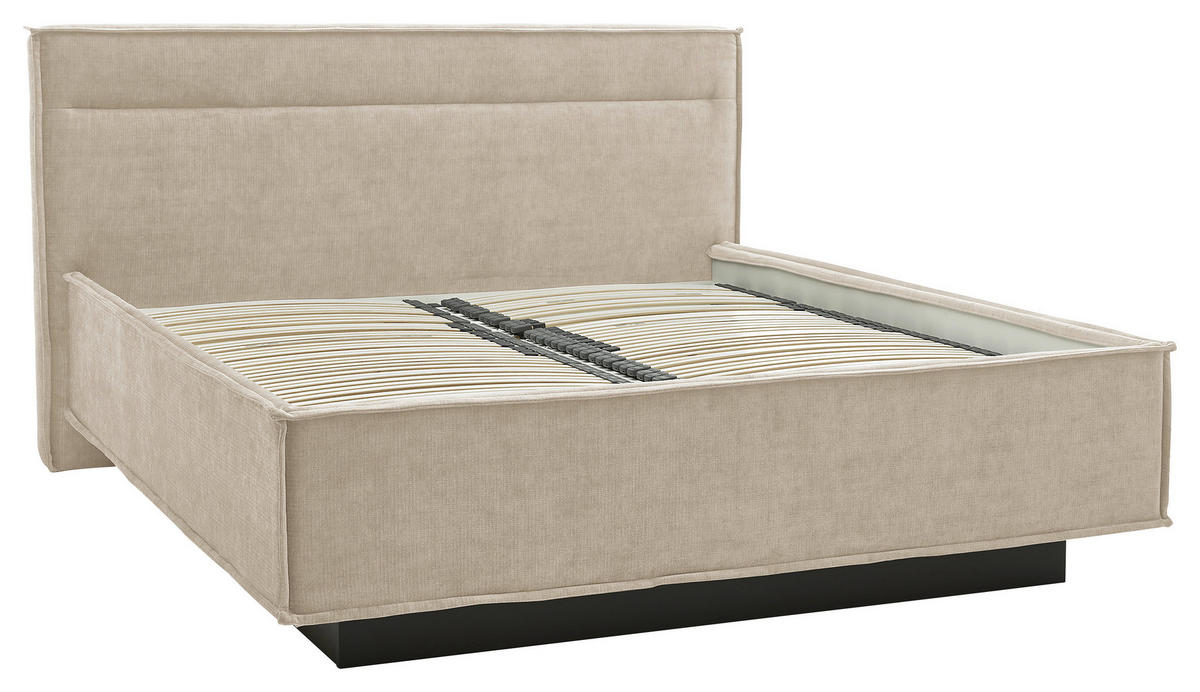 POLSTERBETT gepolstertes Kopfteil, Bettkasten, Lattenroste, Matratzen 180/200 cm  in Beige  - Schieferfarben/Beige, Design, Textil (180/200cm) - Musterring