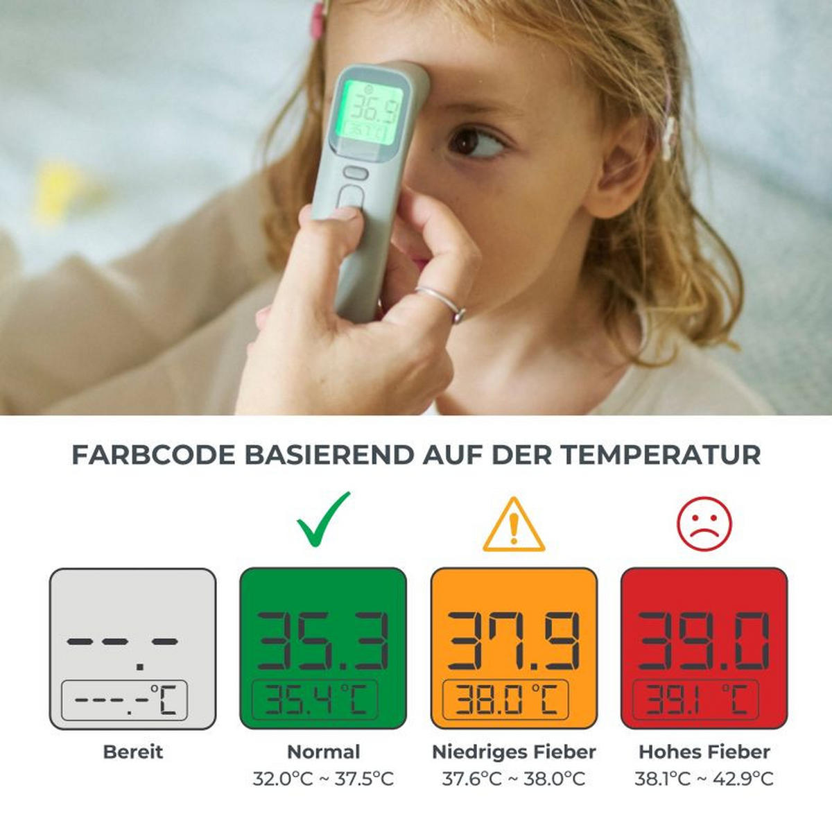 STIRNTHERMOMETER NuvitaMed  - Basics (5/5/15cm)