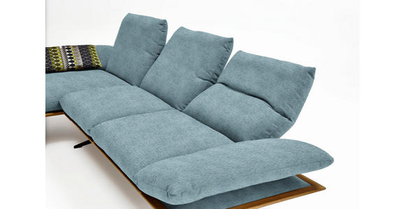 ECKSOFA in Flachgewebe Hellblau 159/314 cm - Schwarz/Hellblau, Design, Holz/Textil (159/314cm) - Dieter Knoll