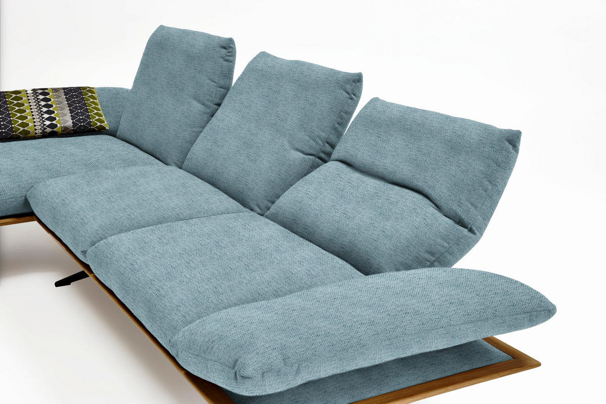 ECKSOFA in Flachgewebe Hellblau  - Schwarz/Hellblau, Design, Holz/Textil (159/314cm) - Dieter Knoll